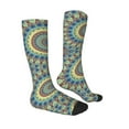thumbnail image 3 of Balery Round Mandala1 Printed Novelty Socks Men's Women's Crew Socks Sports Socks Knee High Socks Cotton Socks Quirky and Cool Socks, 3 of 9