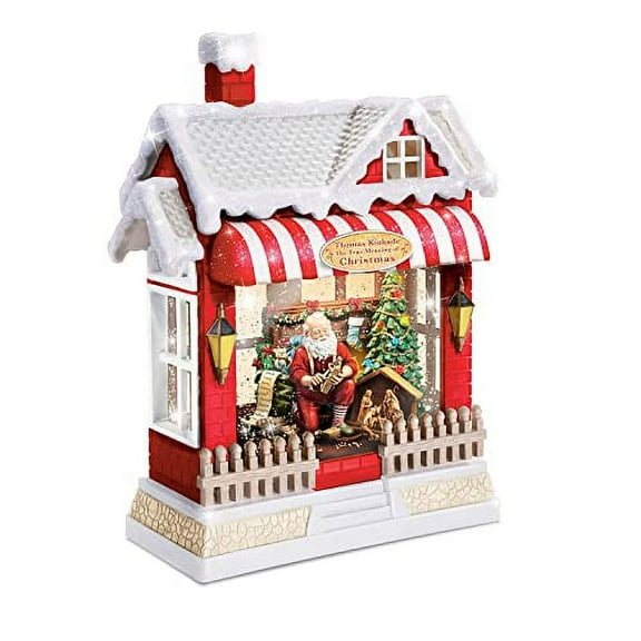 Bradford Exchange Thomas Kinkade Illuminated Santa Water Globe With Nativity
