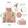 thumbnail image 7 of Pioneer Flower Floral Print Pattern Apron-Garden Aprons for Women with Pockets-Cotton Linen Waterproof Kitchen Cooking Gardening Aprons Adjustable for Kitchen,Cooking,BBQ and Salon 33x27 Inch, 7 of 7