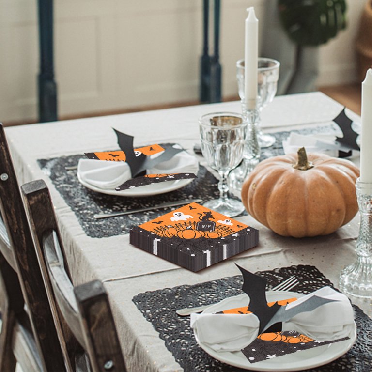 Thanksgiving Table Cloth Napkins, Linen Napkins, Halloween Table