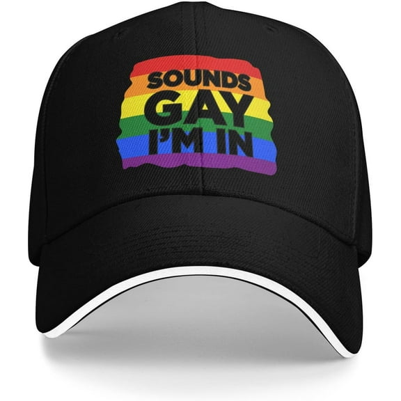 Hiking Hats for Men LGBT Retro Hats for Women Sounds Gay I'm in Tennis Caps