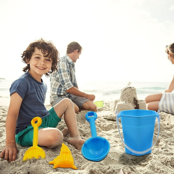 EGNMCR Children's Gift Mini Beach Bucket 7-piece Set Children's Outdoor Sand Digging Plastic Beach Toys Beach Buckets