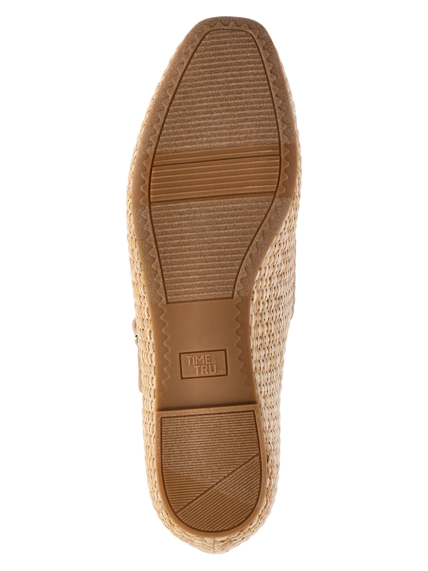 Time and Tru Women's Faux Leather Mary Jane Flats, Wide Width Available
