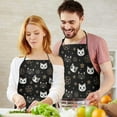 thumbnail image 5 of Black Cat Pentagram Star Pattern Apron-Garden Aprons for Women with Pockets-Cotton Linen Waterproof Kitchen Cooking Gardening Aprons Adjustable for Kitchen,Cooking,BBQ and Salon 33x27 Inch, 5 of 7