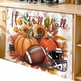 thumbnail image 2 of Pumpkin Football Fall Cabinet Curtain 35"Wx35"L,Dustproof Under Sink Skirt W/ Self Adhesive Tape,Thanksgiving Sunflower Maple Leaf Cabinet Curtain Cover for Kitchen Sink,Bathroom Vanity,Laundry Room, 2 of 9