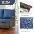 thumbnail image 6 of POCASSY 5 - Person Outdoor Furniture Set with 3-Seater Sofa and Wicker Chair for Deck Backyard Garden - Blue, 6 of 7