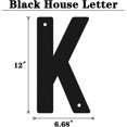 thumbnail image 2 of 12 Inch Modern Metal House Numbers, Metal Letter, Black Door Number, Metal Mailbox Numbers and Letters, Metal House Address Letters and Numbers for Outside Signs (K), 2 of 8