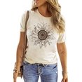 thumbnail image 4 of Camisa gráfica de girasol para mujer, camiseta informal de manga corta con flores lindas,XXL, 4 of 5