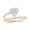 Yellow, variant on 10K Rose Gold Round Diamond Heart Nicoles Dream Collection Ring 0.50cttw