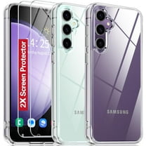 Heavy Duty Clear Phone Case Designed for Samsung Galaxy S23 Transparent Case with 2 Tempered Glass Screen Protector, Shockproof Dropproof Slim Clear Case for Samsung Galaxy S23