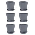 thumbnail image 2 of Lightweight Plastic Flower Pot Set, 6Pcs Small Plant Pot with Trays for Indoor Outdoor Balcony Planting, 2 of 7