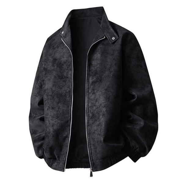 Ceisia Men's Casual Flip Collar Zipper Jacket with Pockets Oversized Contrast Hood Gift Outerwear