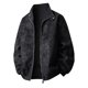 thumbnail image 1 of Ceisia Men's Casual Flip Collar Zipper Jacket with Pockets Oversized Contrast Hood Gift Outerwear, 1 of 6