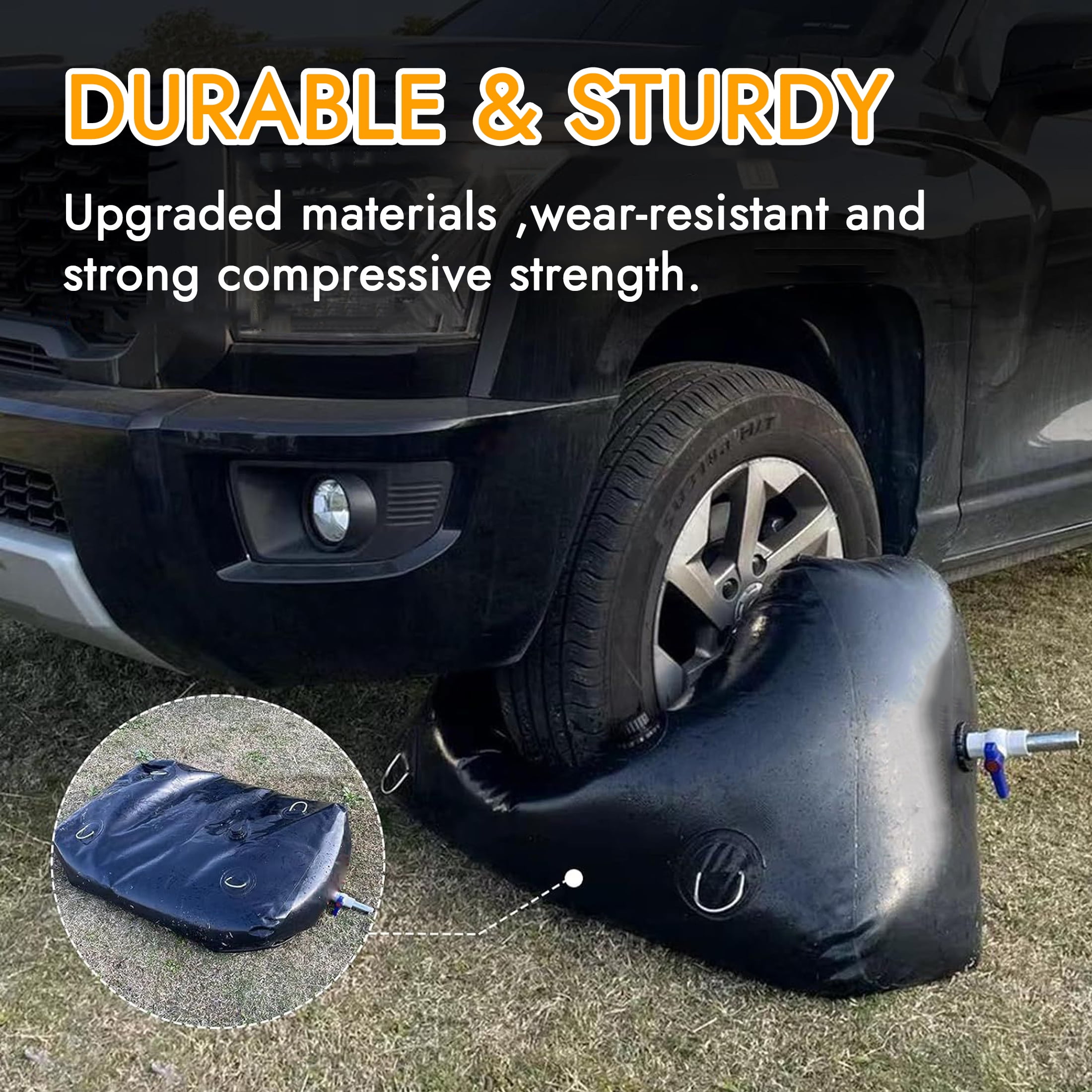 Hyindoor 29Gallon/110L Water Storage Bladder, Foldable Portable RV Tank for Garden Yard Outdoor Camping Emergency Water Storage (Black)