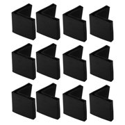 12 Pcs Black Soft Angle Iron Foot L Shaped Edge Leg Cover 40mm x 40mm