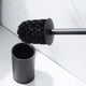 thumbnail image 2 of Escobilla de baño negra y soporte corto para escobilla de baño, soporte para escobilla de baño independiente, escobilla de aluminio para baño, 2 of 5