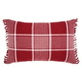thumbnail image 2 of VHC Brands Farmhouse Christmas Decorations Eston Red White Plaid Pillow Fringed 14x22, 2 of 4