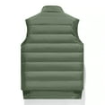 thumbnail image 3 of Men's Casual Solid Color Vest - Stand-up Collar Zip-up Fleece-lined Warm Sleeveless Jacket, Army Green, Size L, 3 of 4
