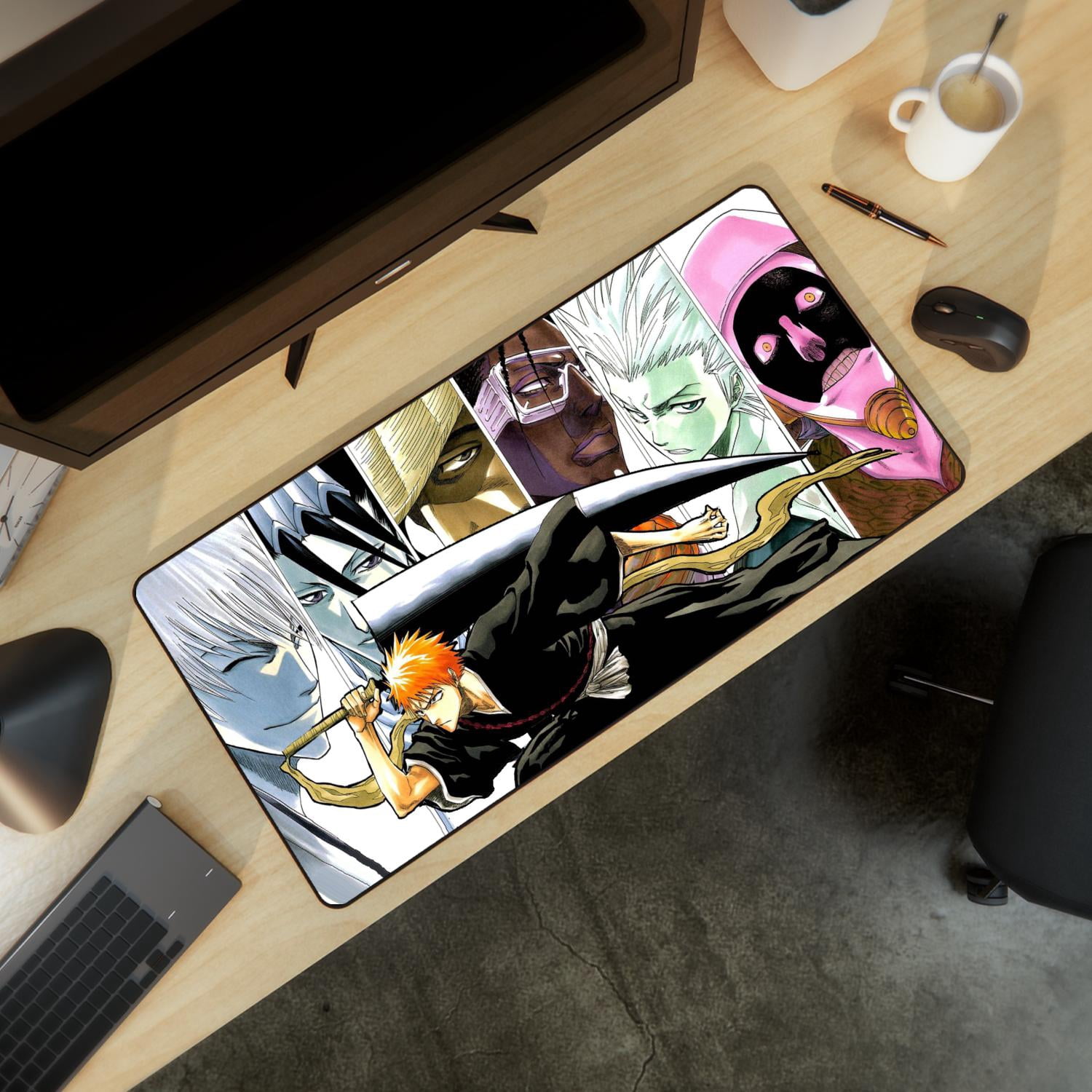Bleach Inspired Gaming Mousepad, Large Desk Mat with Vibrant Anime Characters and Anti-Slip Base