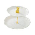 thumbnail image 4 of Soporte para cupcakes y postres, soporte para pasteles, centro de mesa, elegante soporte para cupcakes de 2 niveles Oso blanco con oro, 4 of 9