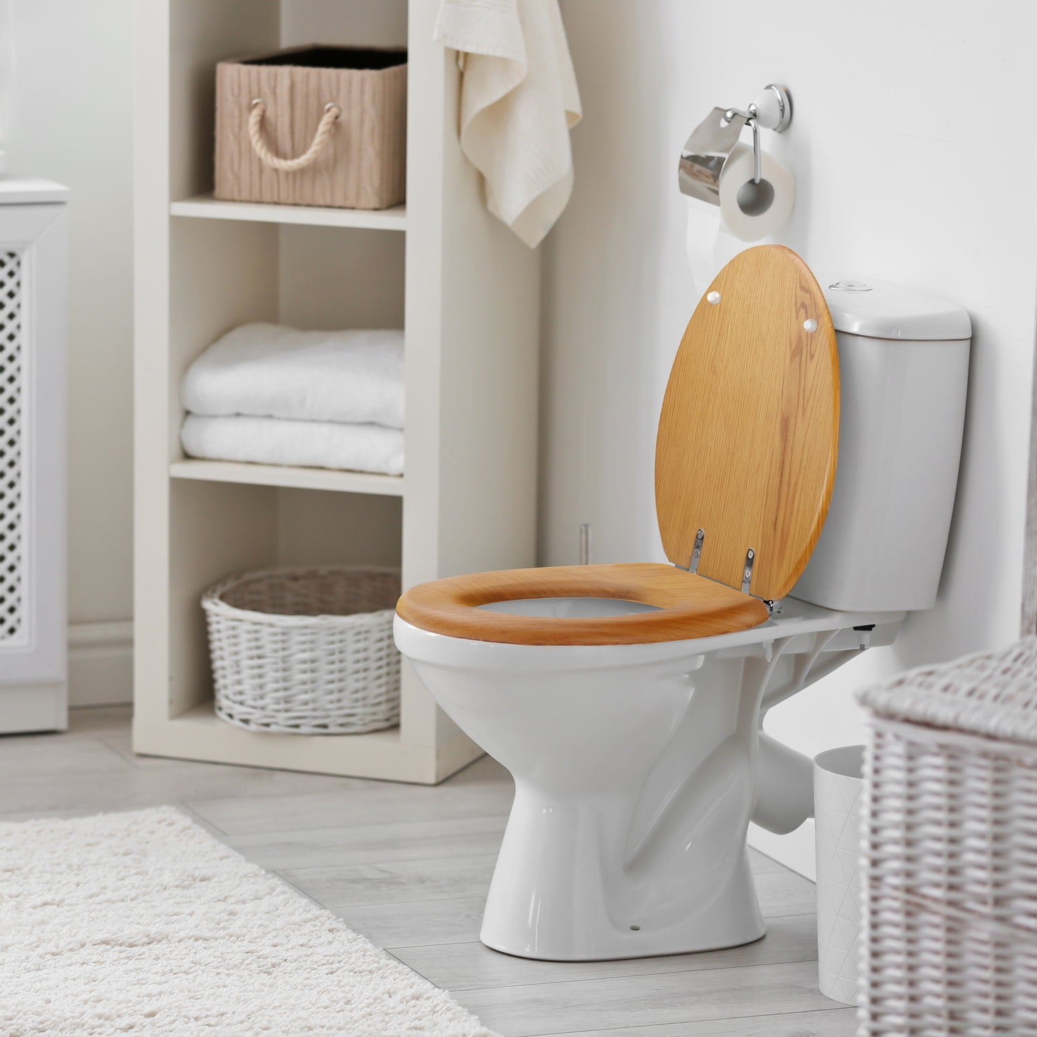 Design House Dalton Elongated Wood Toilet Seat in Honey Oak