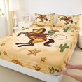 thumbnail image 4 of jejeloiu Cowboy Horse Pattern Full Size Sheets Kids,Dessert Botanical Cactus Bed Sheets For Men,4pcs, 4 of 6