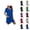 Blue, variant on Nursing Night Gown for Breastfeeding Summer Short Sleeve Scoop Neck Side Slit Zip Up Sleep Dress with Pockets Sleepwear