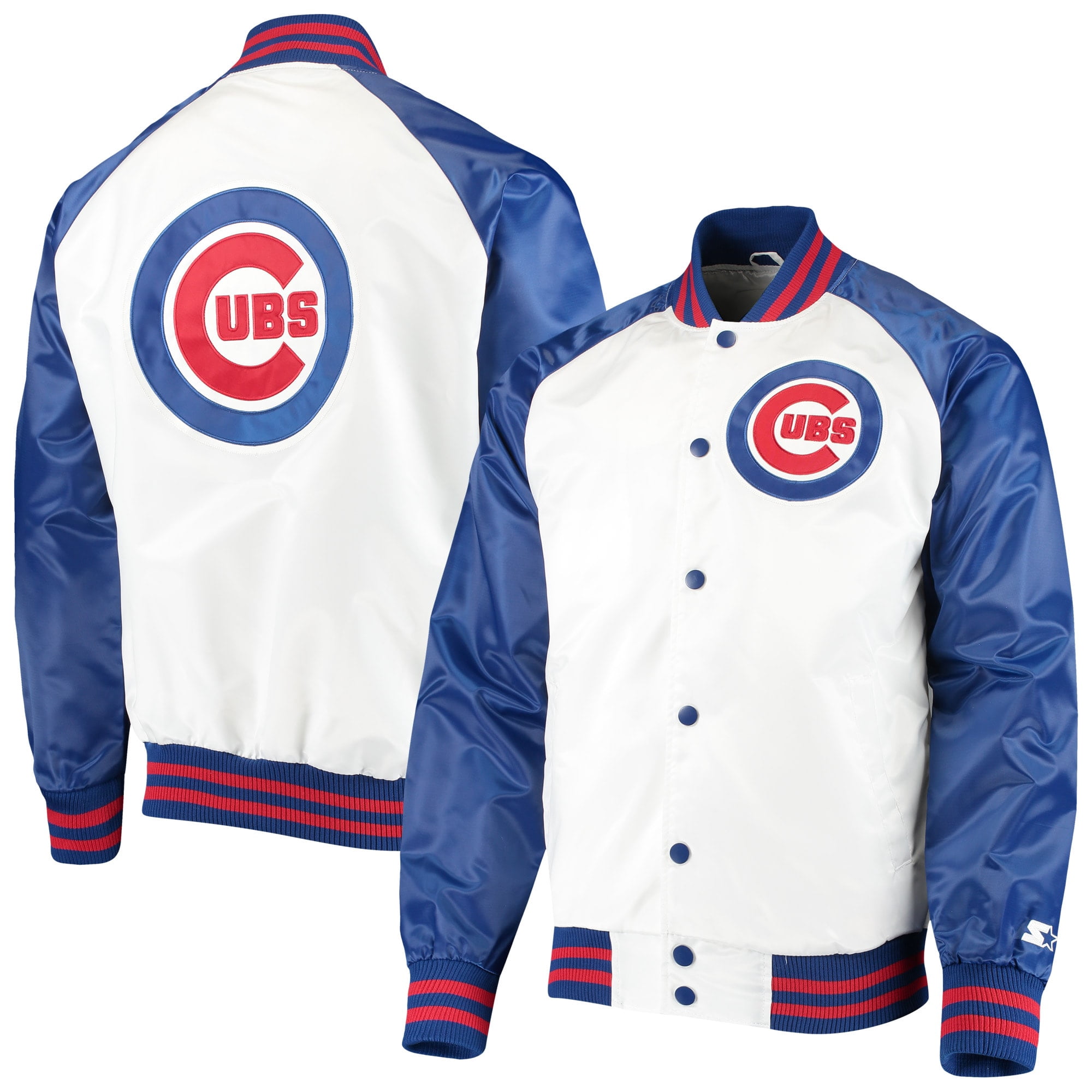 Chicago Cubs Starter Clean-Up Hitter Full-Snap Jacket - White/Royal - Walmart.com - Walmart.com