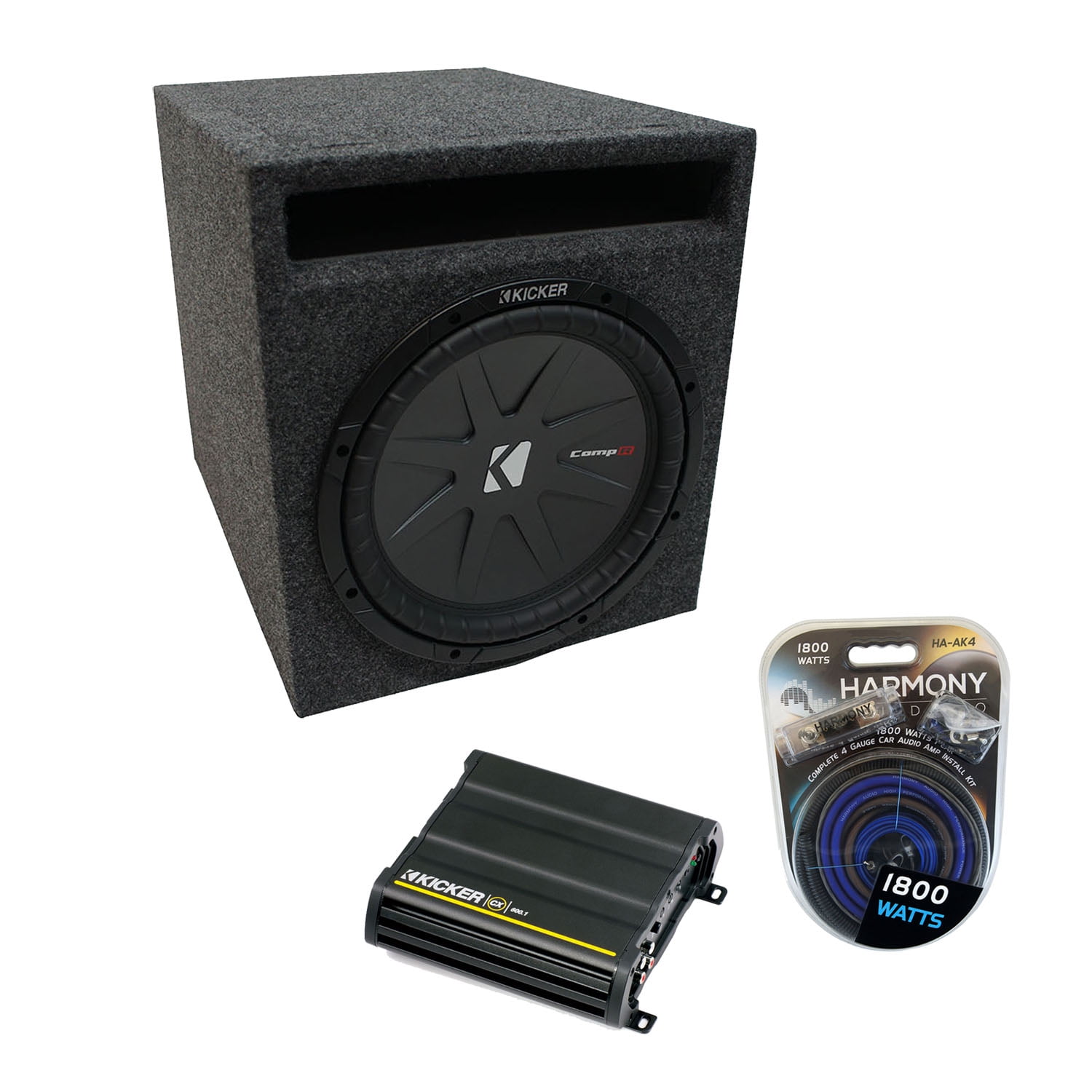 Universal Car Stereo Slotted S Port Single 12 Kicker CompR CWR12 Sub Box CX600.1 Factory