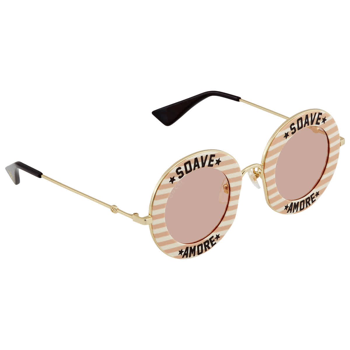 Gucci Pink Round Ladies Sunglasses 
