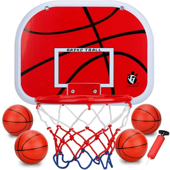 Mini Over The Door Wall Basketball Hoop Set, Small Indoor Basketballs Hoops Backboard, Hanging Basketball Board With 3 Balls and Air Pump For Home Office Sports Party Balls Game Kids Audlts iron frame
