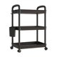 thumbnail image 2 of Carrito de almacenamiento rodante de 3 niveles con ruedas, organizador móvil, estante para cocina, baño, carrito de piso, blanco y negro, 1 paquete Yulucky, 2 of 9