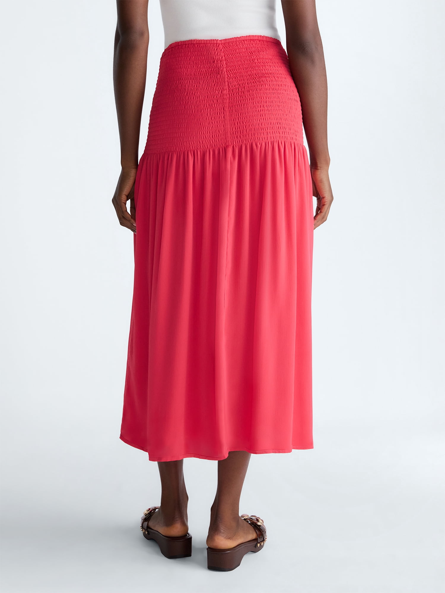 Scoop Women’s and Women’s Plus Smocked Maxi Skirt, Sizes XS-4X