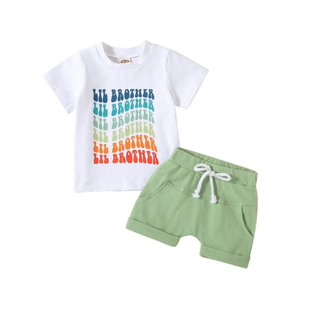 

Wassery Toddler Baby Boys Summer Outfits 6M 12M 18M 2T 3T 4T Kids Brother Matching Outfits White Short Sleeve T-shirt Tops + Shorts 2Pcs Casual Clothes Set 6M-4T
