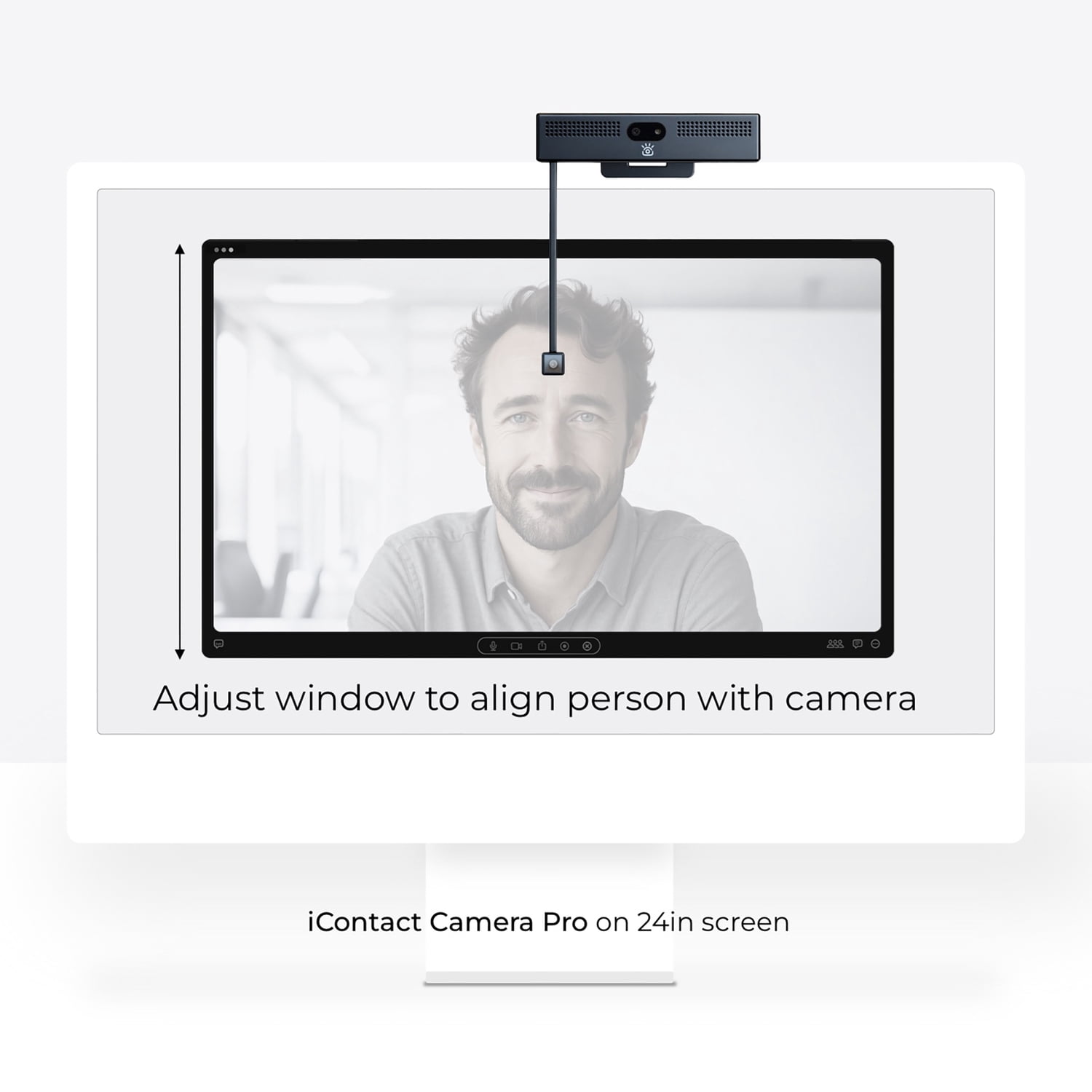 iContact Camera ProHello 4K Eye-Contact Facial Recognition Webcam with Retractable Arm for Desktops