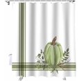 thumbnail image 2 of Fall Thanksgiving Shower Curtain Autumn Pumpkin Shower Curtains for Bathroom Decor Green Pumpkin Bath Curtains Sets with Hooks for Autumn Thanksgiving Decor Fabric Waterproof Extra Long 84" X 72", 2 of 6