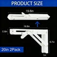 thumbnail image 5 of Folding Shelf Brackets, Load 440 lb, Heavy Duty DIY Wall Mounted Shelf Bracket for Fold Down Table, Stainless Steel Folding Table Hinge Space Saving (20IN), 5 of 6
