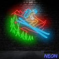 thumbnail image 3 of Handmadetneonsign Skiing Neon Sign, Skiing Player Neon Light, Skiing Mountain Forest Wall Art 94460, 3 of 5