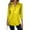 Yellow #004, variant on Mohiass 3/4 Sleeve Elegant Blouse Women Spring Formal Ruched Shirt Solid Lightweight V Neck Fitted Tops White L
