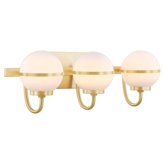 Aspen Creative 62311, Bathroom Vanity 3 Lights Fixture, 24" W x 7-3/4" H x 7-1/8" E, Warm Brass Finish, Bulb Not Included