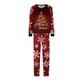 thumbnail image 5 of Family Pajamas Matching Sets - 2 piece Red Christmas Tree Print Long Sleeve Tops + Pants Loungewear Sets, Funny Cartoon Family Christmas Pajamas for Christmas Eve for M Pjs, 5 of 5