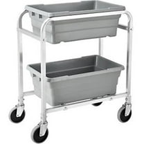 NSF Aluminum Lug Cart - 28 x 16 x 33 in., 2 Tote Capacity, Unassembled - Gray