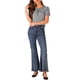 thumbnail image 2 of BLUSA DE CUADROS GINGHAM INSPIRADA EN CHIC PARA MUJER, CUELLO REDONDO, VOLANTES, MANGA PUFF, TALLA S, 2 of 5