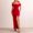 Red, variant on Tbopshirt Dresses for Women 2025,Spring and Summer Solid Color High Split Straight Neck Hanging Neck Style Dress