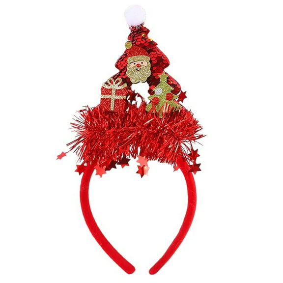 Sequined Christmas Decorative Hairhoop New Year Party Christmas Tree Headband Festival Decors Family Gathering Headwear