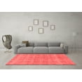 thumbnail image 3 of Ahgly Company Indoor Round Checkered Red Modern Area Rugs, 4' Round, 3 of 4