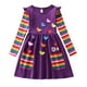 thumbnail image 1 of Odeerbi Niñas de Manga Larga Del Arco Iris A Rayas Vestido de Algodón Vestido de Línea A Niños Empalme de Color de Impresión Vestido, 1 of 9