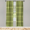 thumbnail image 5 of Ambesonne Olive Green Window Curtains, Scottish Quilt, Each 28" W x 95" L, Dark Green Yellow Brown, 5 of 5