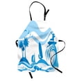 thumbnail image 1 of Aquatic Apron Surfer on Waves Water Sports Recreation Palms Sea Sailboats Summertime Holiday, Unisex Kitchen Bib Apron with Adjustable Neck for Cooking Baking Gardening, Blue Pale Blue, by Ambesonne, 1 of 3
