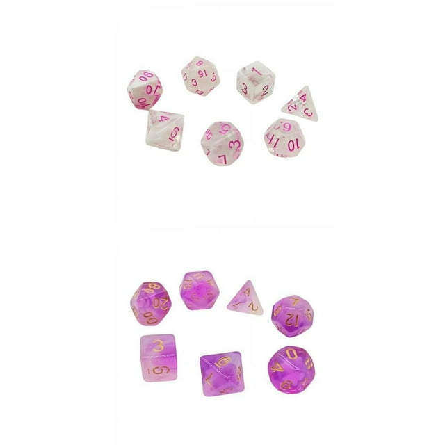 Juego de Dados Poliédricos 14x D20 D12 D10 D8 D6 D4 Sunnimix Dados de juego de mesa